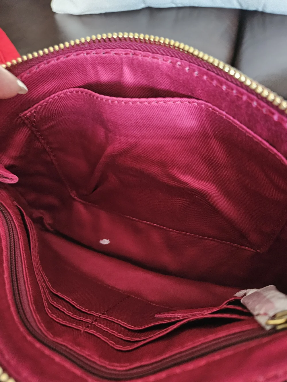 FOSSIL Leather Crossbody Bag in Bright Pink